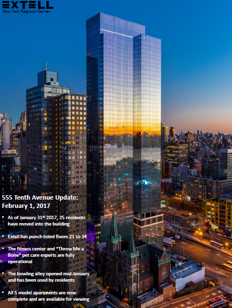Cập nhật tiến độ kinh doanh Dự án Tòa tháp Thương Mại New York (Extell) -01/02/2017