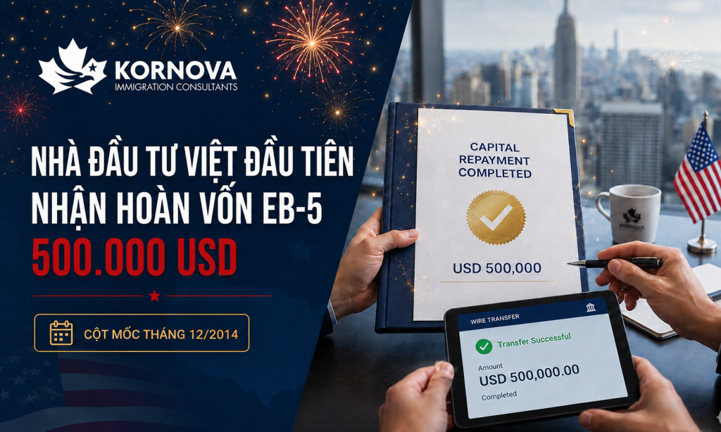 Nhà đầu tư Việt đầu tiên nhận hoàn vốn EB-5 500.000 USD