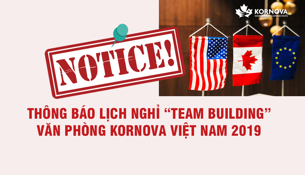 Thông Báo Về Lịch Nghỉ Team Building Của Văn Phòng Kornova Việt Nam Năm 2019