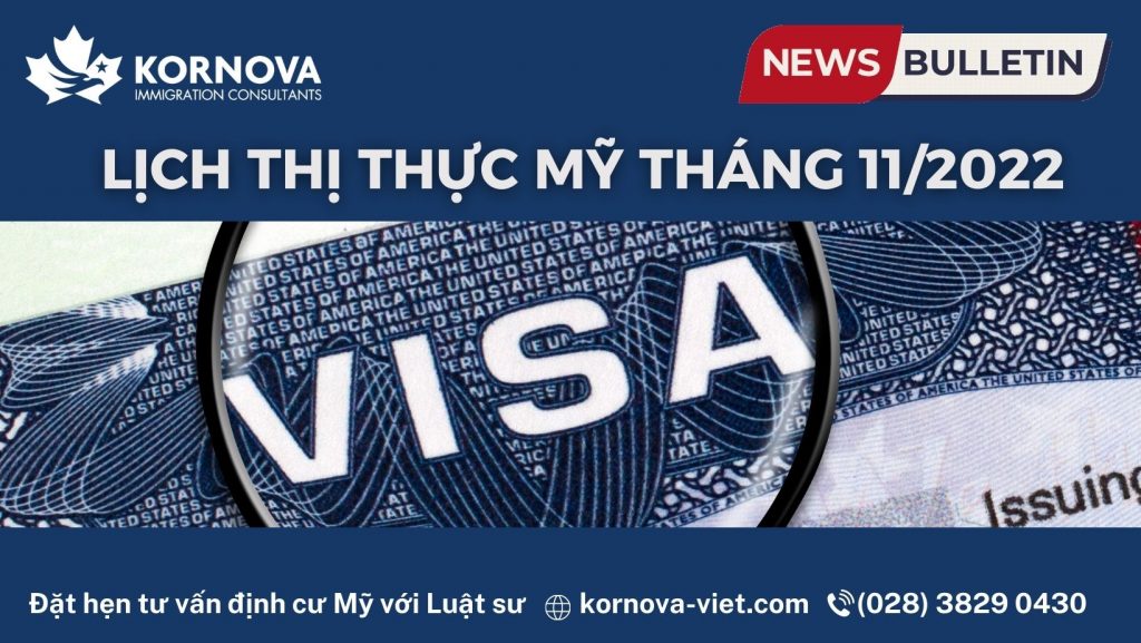 Định Cư Mỹ – Lịch Thị Thực Tháng 11/2022