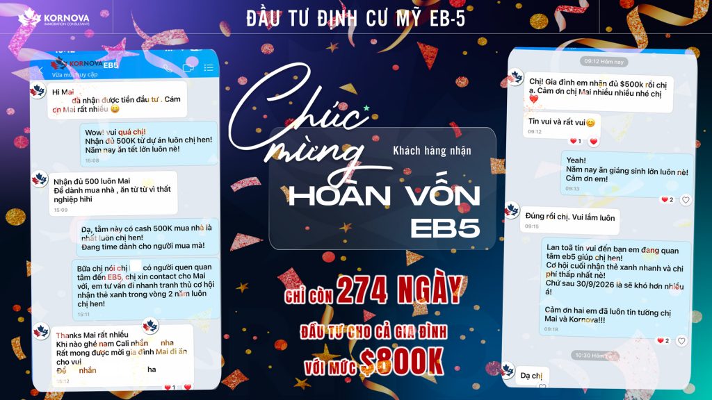 Tin vui cuối năm – Thêm 2 gia đình khách hàng Kornova chính thức nhận hoàn vốn $500.000