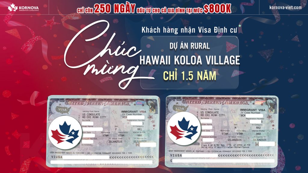 Kỷ lục mới – khách hàng đầu tiên dự án Hawaii Koloa Village nhận visa định cư sau 1.5 năm