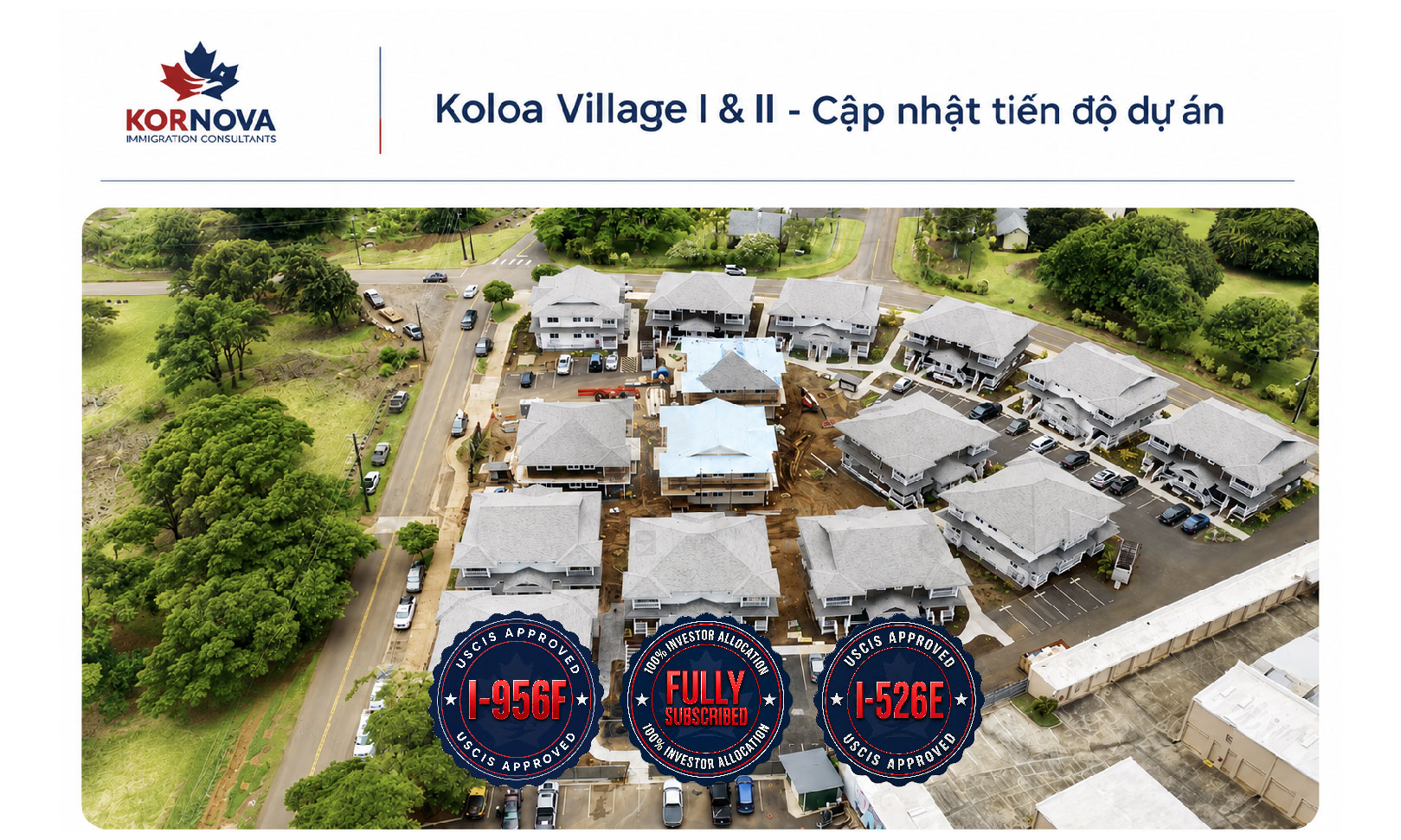 Cập nhật dự án EB-5 tháng 8/2026: Koloa Village I gần hoàn thiện, Koloa Village II mở rộng