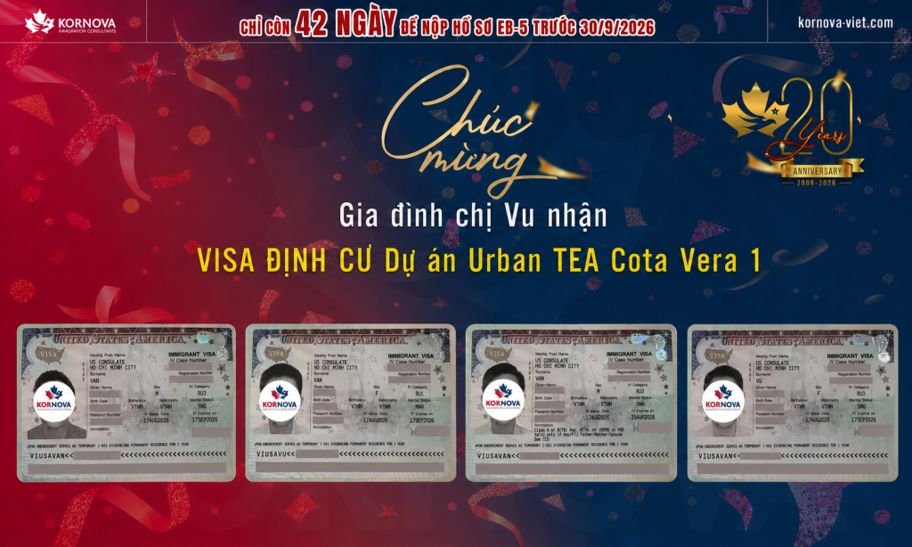 Gia đình chị Vu nhận visa định cư Mỹ diện EB-5